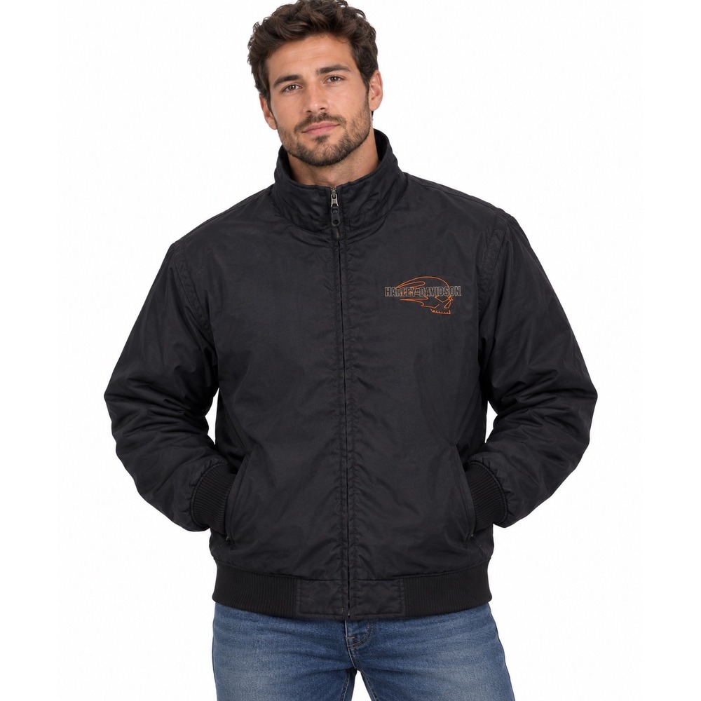 Harley-Davidson Mens Willie G Skull Embroidered Bomber Jacket reversible 2XL